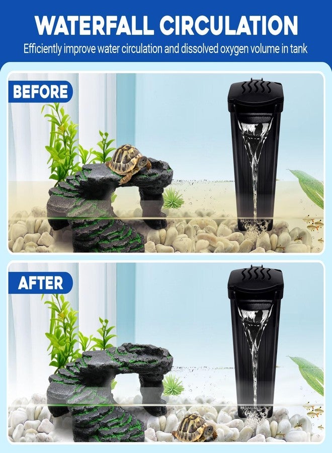 GOZILLA Turtle Tank Filter 74GPH, Low Water Level Turtle Tank 3.5W Fish Tank Aquarium Filters for Small Tanks up to 15 Gallons Include 2 Replacement Cartridge.(Black) - Image 4